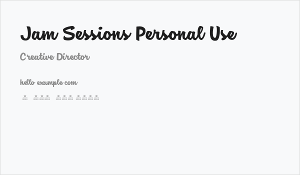 Jam Sessions Personal Use Business Card