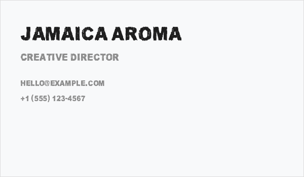 Jamaica Aroma Business Card