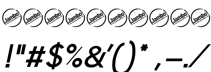 Jambetica-BoldItalic Font OTHER CHARS