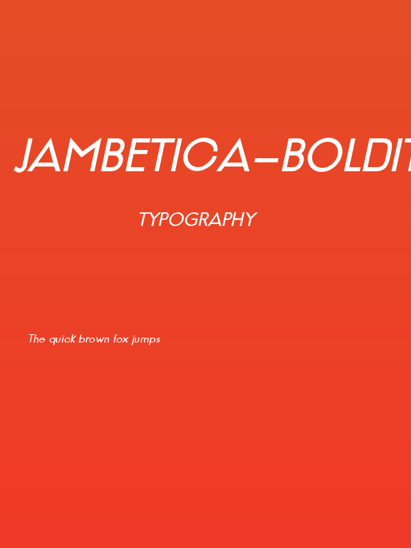 Jambetica-BoldItalic Poster