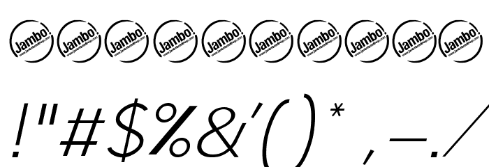 Jambetica-LightItalic Font OTHER CHARS