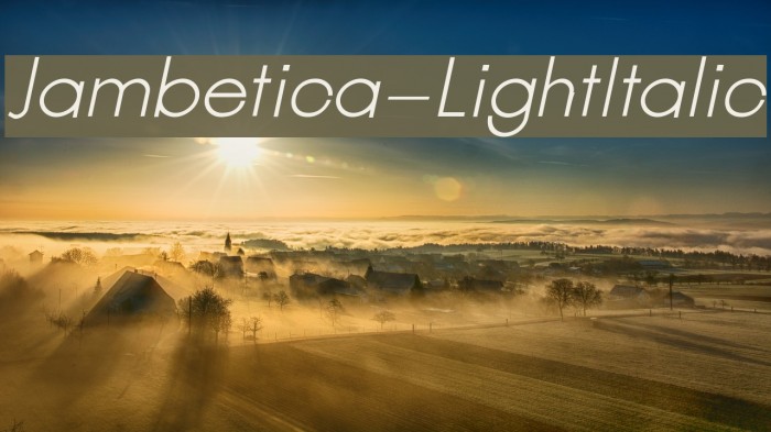 Jambetica-LightItalic Font examples