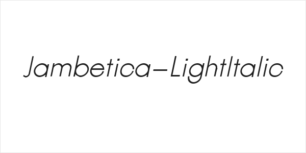Jambetica-LightItalic Logo