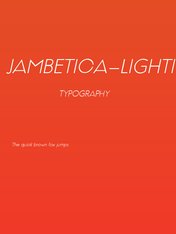 Jambetica-LightItalic Poster