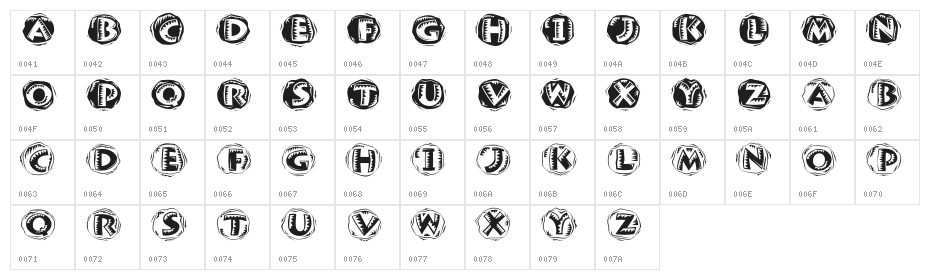 JamboRound Character Map