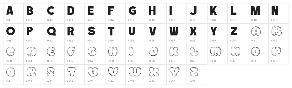 Jamero DEMO Regular Character Map