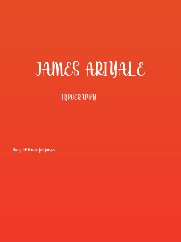 James Ariyale Poster