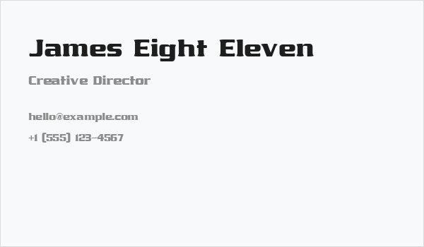 James Eight Eleven Business Card