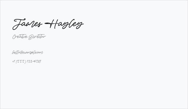 James Hayley Business Card