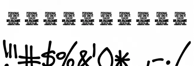 Jamie Handwriting Bold PERSONAL USE Regular Font OTHER CHARS