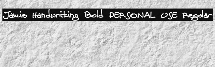 Jamie Handwriting Bold PERSONAL USE Regular Example 3