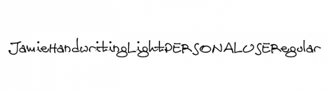 Jamie Handwriting Light PERSONAL USE Regular  नि: शुल्क फ़ॉन्ट्स डाउनलोड