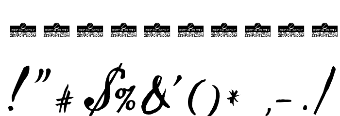 Jamscript Font OTHER CHARS