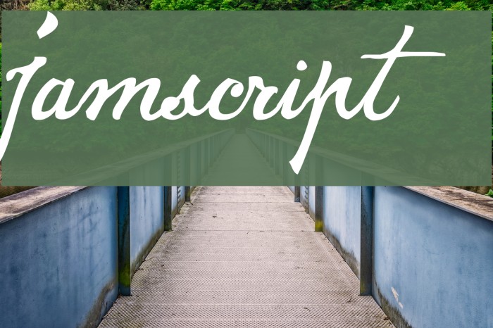 Jamscript Font examples