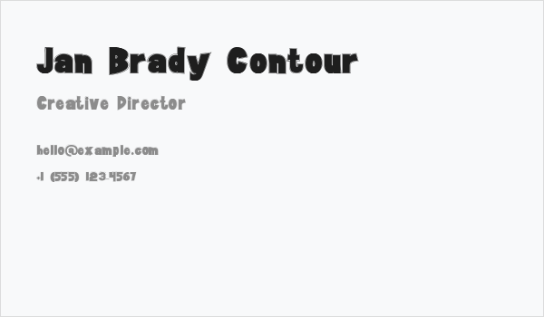 Jan Brady Contour Business Card