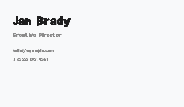 Jan Brady Business Card