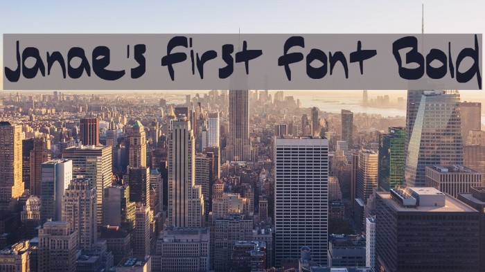 Janae's First Font Bold Font examples