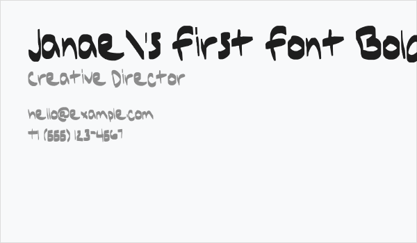 Janae's First Font Bold Business Card