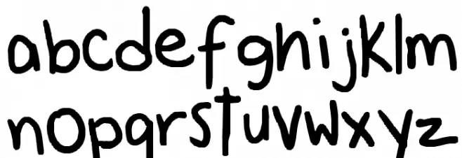 Janae's First Font फ़ॉन्ट लोअरकेस