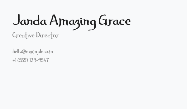 Janda Amazing Grace Business Card