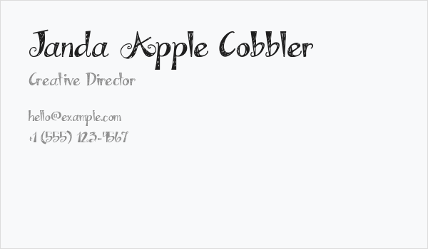 Janda Apple Cobbler Business Card