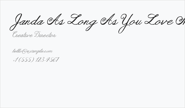 Janda As Long As You Love Me Business Card