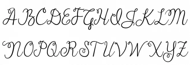 Janda Cheerful Script フォント 大文字