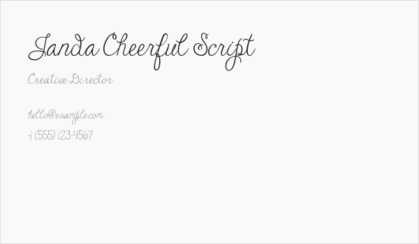Janda Cheerful Script Business Card