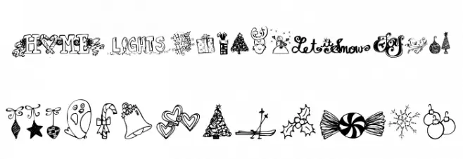 Janda Christmas Doodles Font UPPERCASE