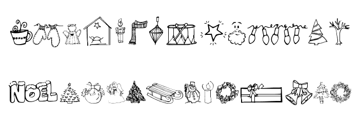 Janda Christmas Doodles Font LOWERCASE