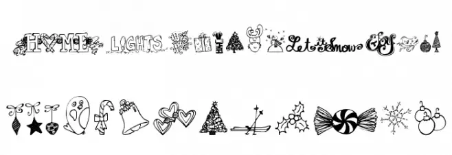 Janda Christmas Doodles Шрифта ВЕРХНИЙ