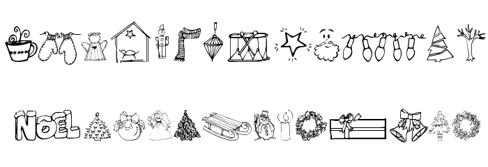 Janda Christmas Doodles Font LOWERCASE