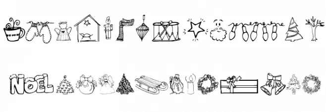 Janda Christmas Doodles फ़ॉन्ट लोअरकेस