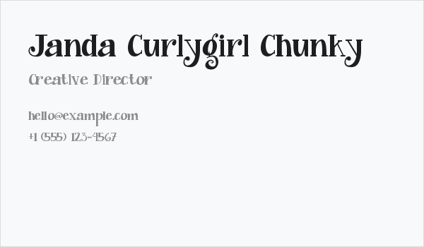 Janda Curlygirl Chunky Business Card
