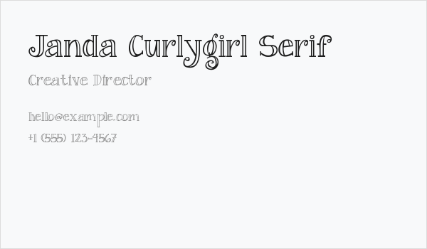 Janda Curlygirl Serif Business Card