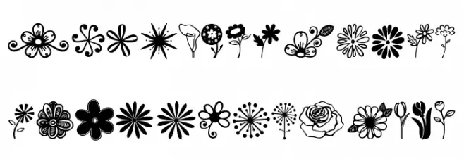 Janda Flower Doodles 字体 大写