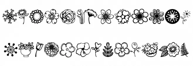 Janda Flower Doodles फ़ॉन्ट लोअरकेस
