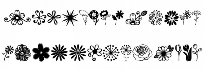 Janda Flower Doodles 字体 大写