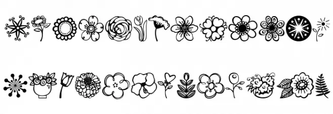 Janda Flower Doodles फ़ॉन्ट लोअरकेस