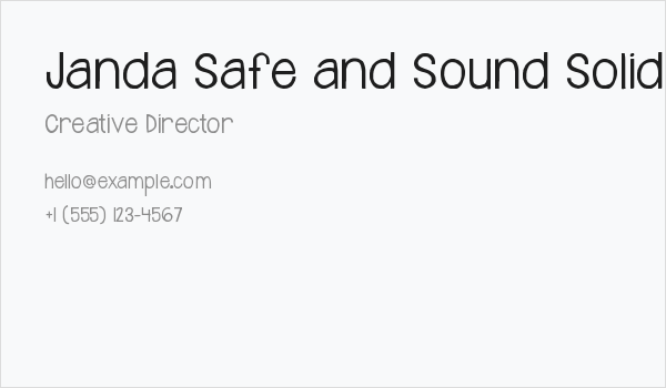 Janda Safe and Sound Solid Business Card