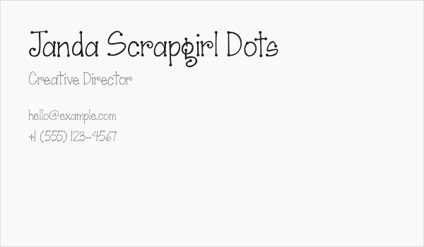 Janda Scrapgirl Dots Business Card