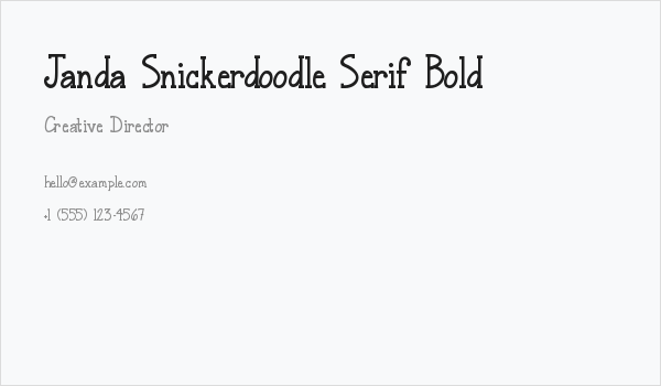 Janda Snickerdoodle Serif Bold Business Card