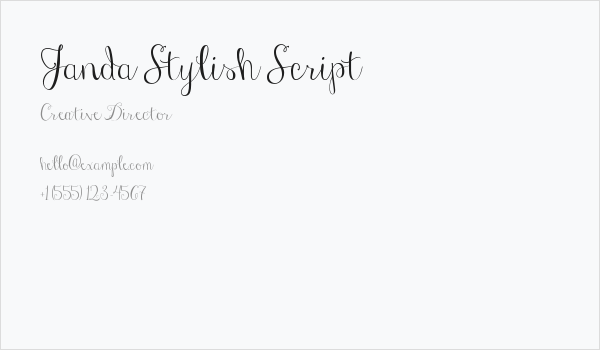 Janda Stylish Script Business Card