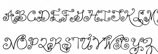 Janda Swirlygirl Font UPPERCASE
