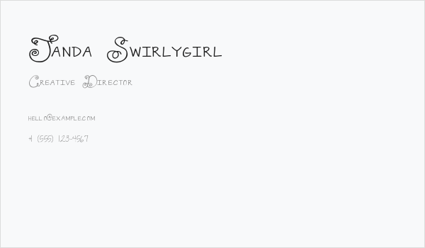 Janda Swirlygirl Business Card