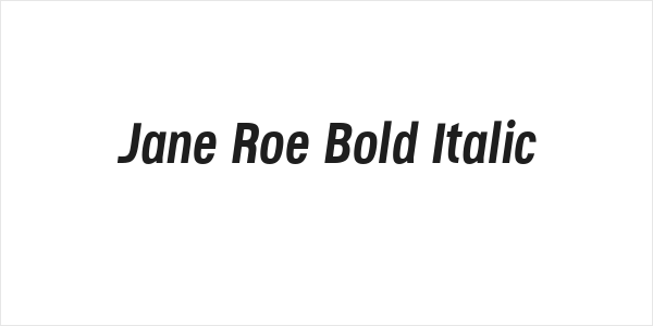 Jane Roe Bold Italic Logo