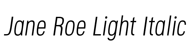 Jane Roe Light Italic  font caratteri gratis