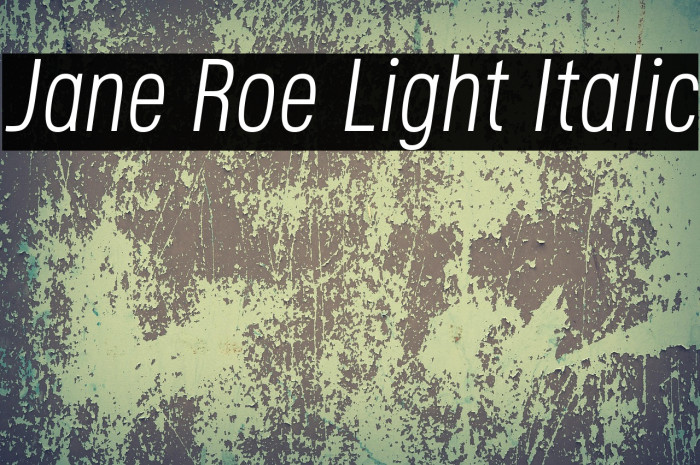 Jane Roe Light Italic Example 3