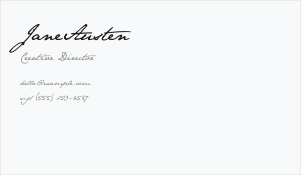 JaneAusten Business Card