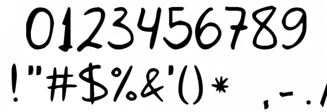 Janepix Handwriting Шрифта ДРУГИЕ символов